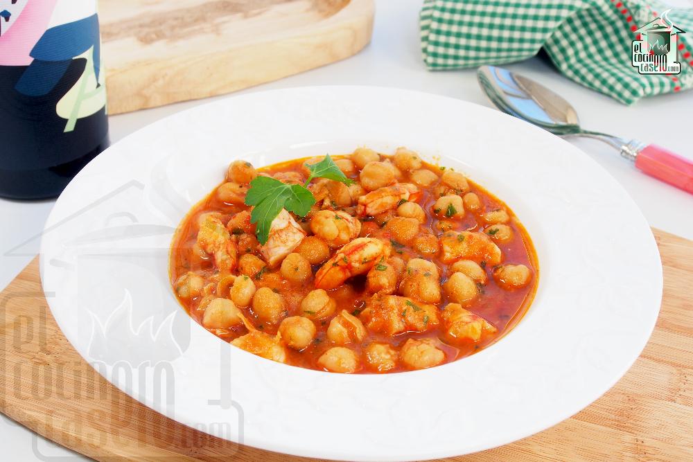 Garbanzos con langostinos · El cocinero casero De Cuchara