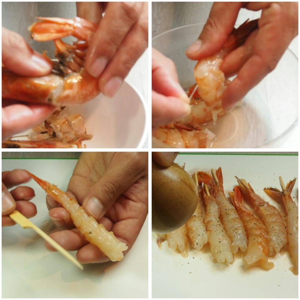 Langostinos en tempura con mayonesa de lima - Paso 1