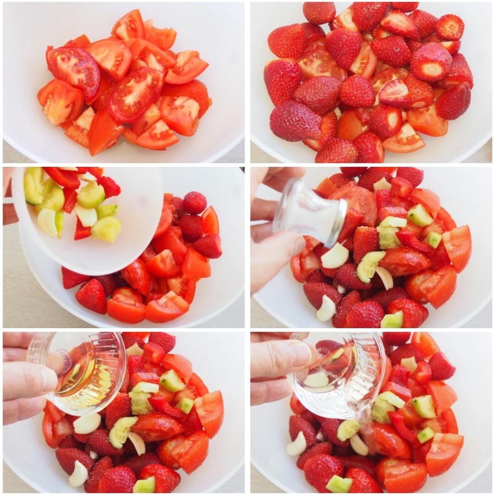 Gazpacho de fresas - Paso 1