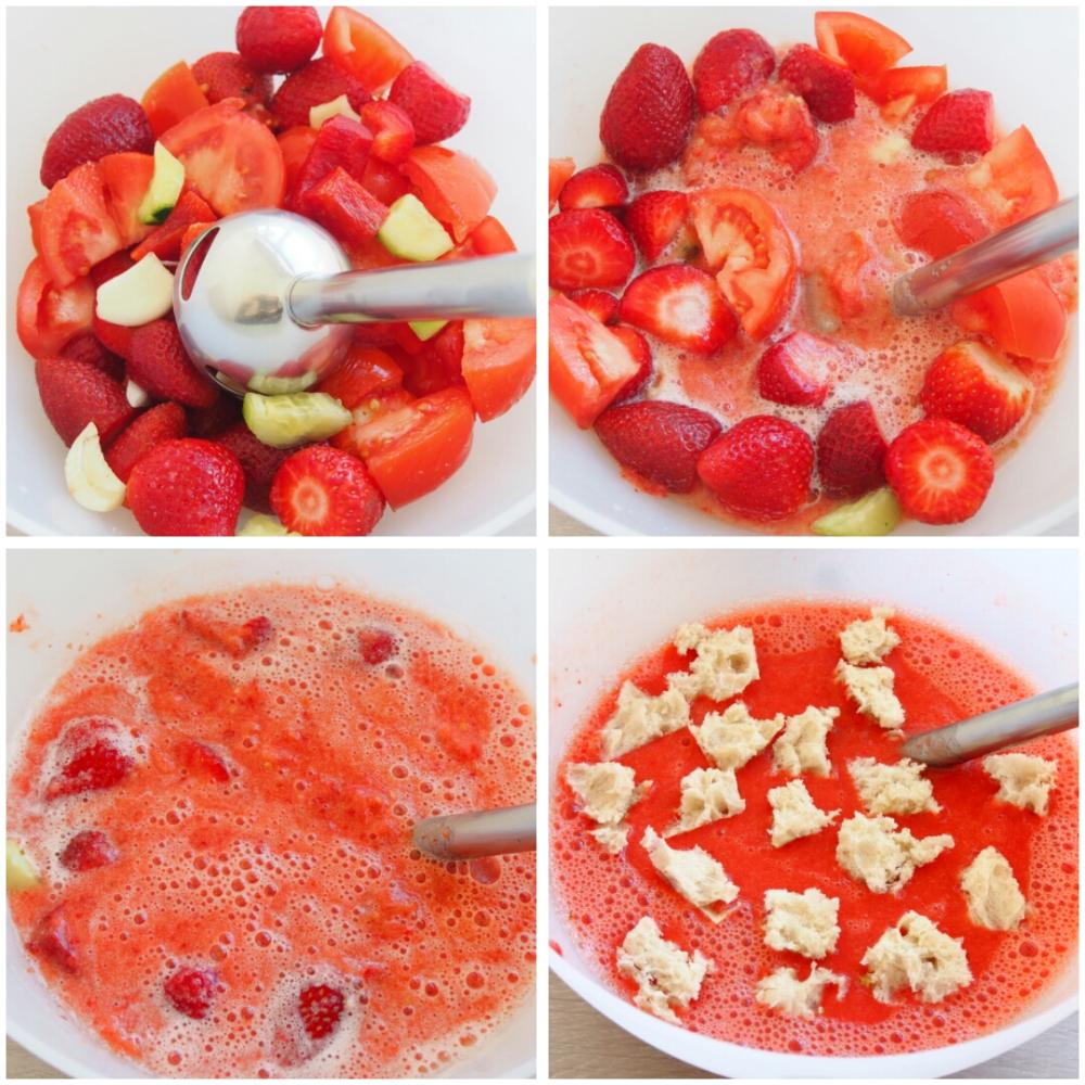 Gazpacho de fresas - Paso 2