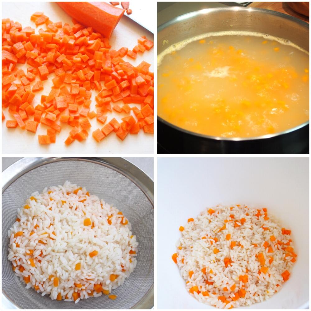 Ensalada de arroz con jamón y queso San Simón - Paso 1