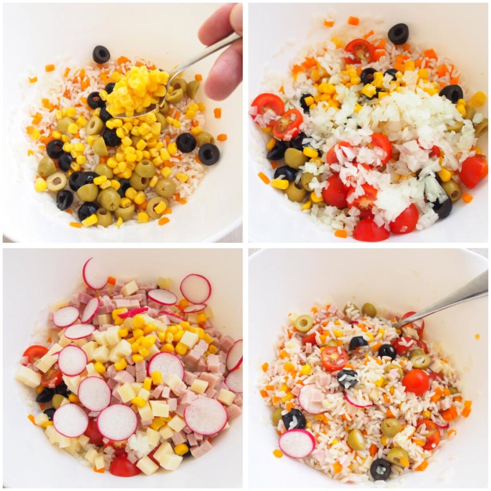 Ensalada de arroz con jamón y queso San Simón - Paso 3