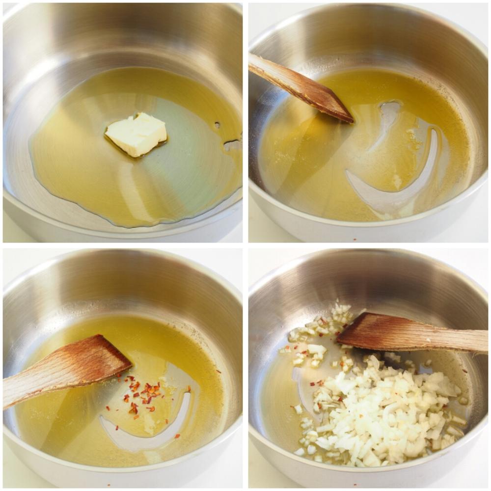 Risotto de gambas y calabacín - Paso 2