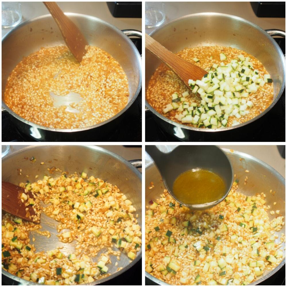 Risotto de gambas y calabacín - Paso 5