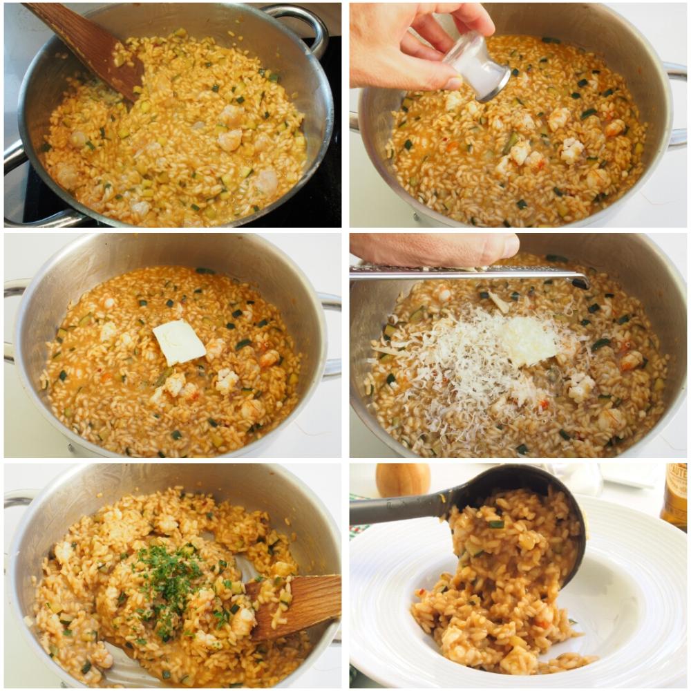 Risotto de gambas y calabacín - Paso 8