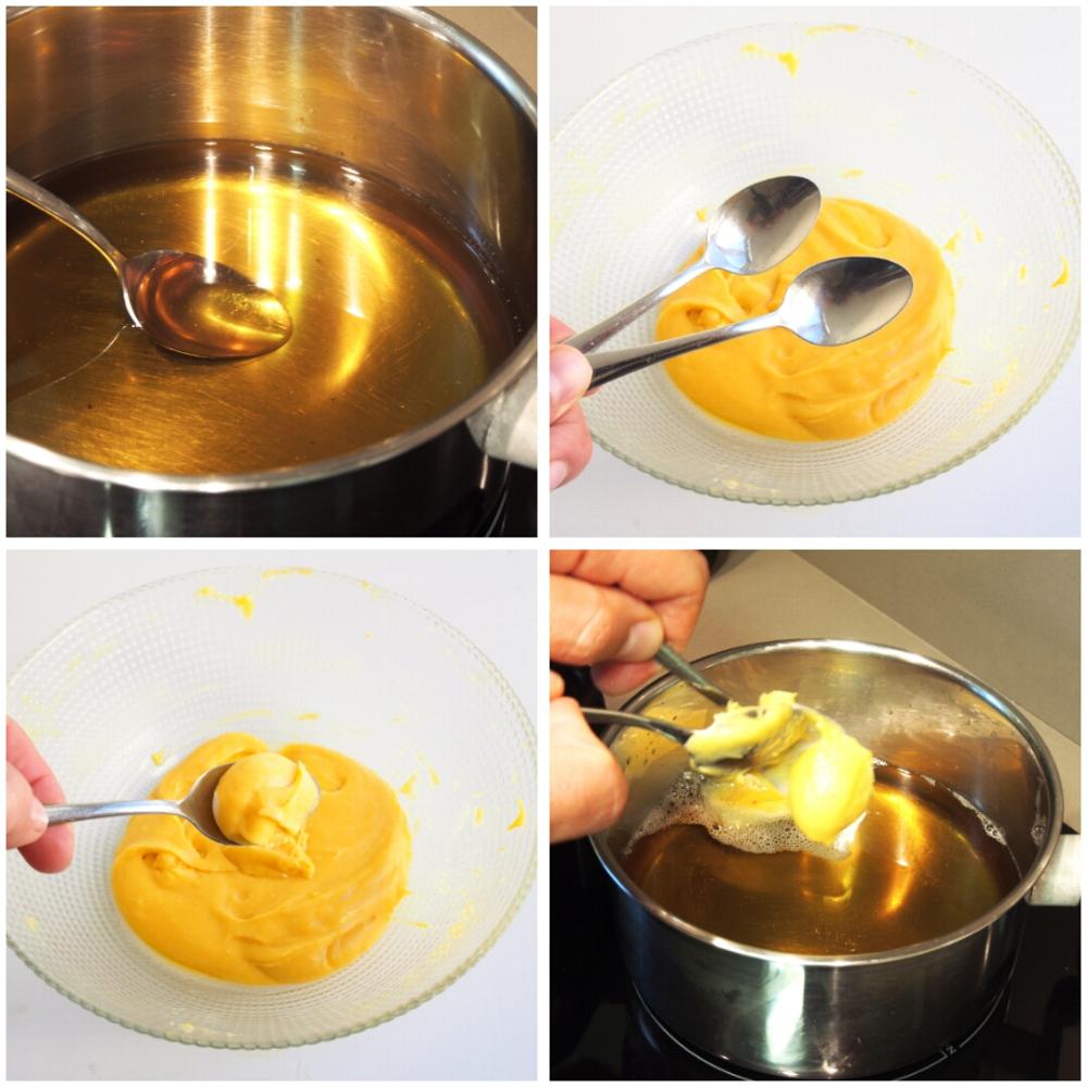 Buñuelos rellenos de crema de mandarina - Paso 7