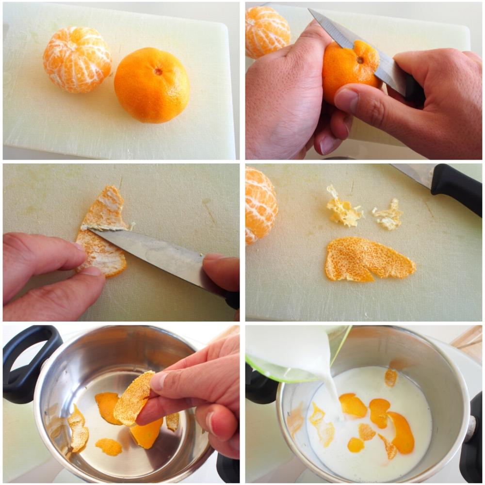 Crema pastelera de mandarina - Paso 1