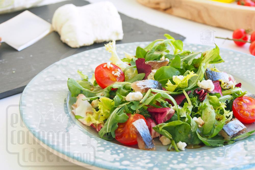 Ensalada de sardina ahumada y Queixo do Cebreiro - Paso 8