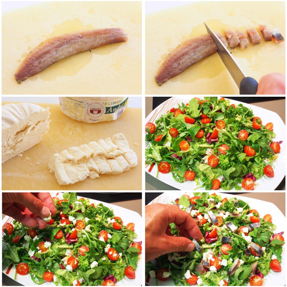 Ensalada de sardina ahumada y Queixo do Cebreiro - Paso 7