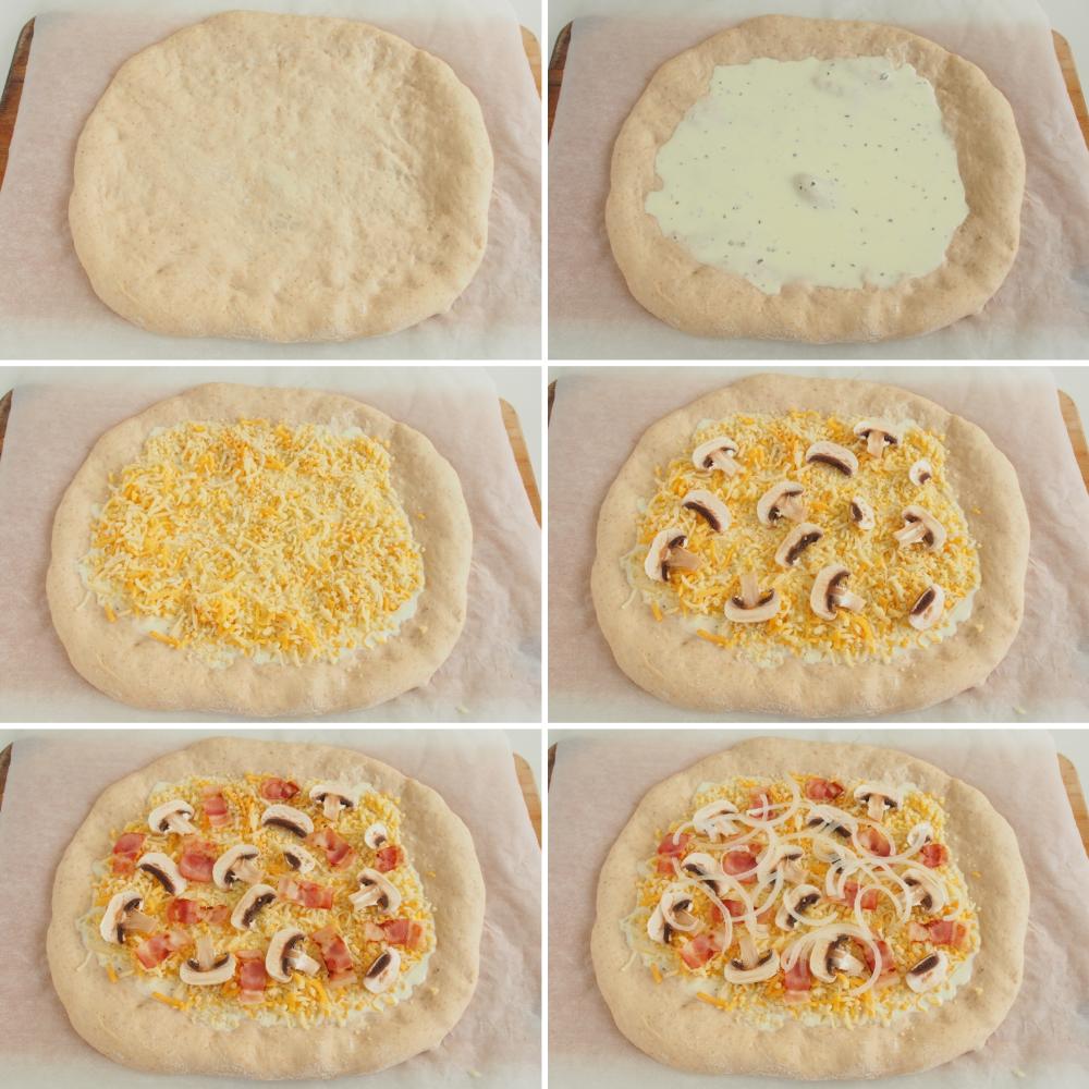 Pizza carbonara - Paso 5