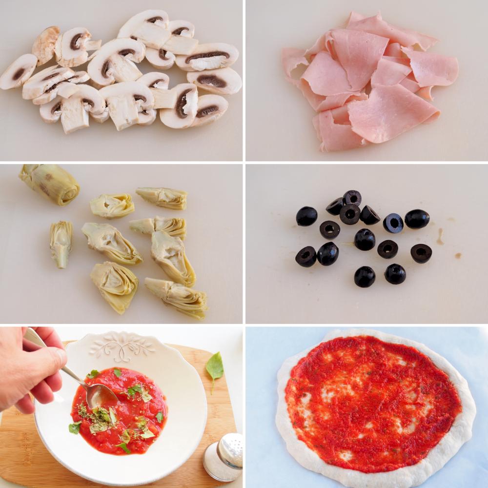 Pizza cuatro estaciones - Paso 2