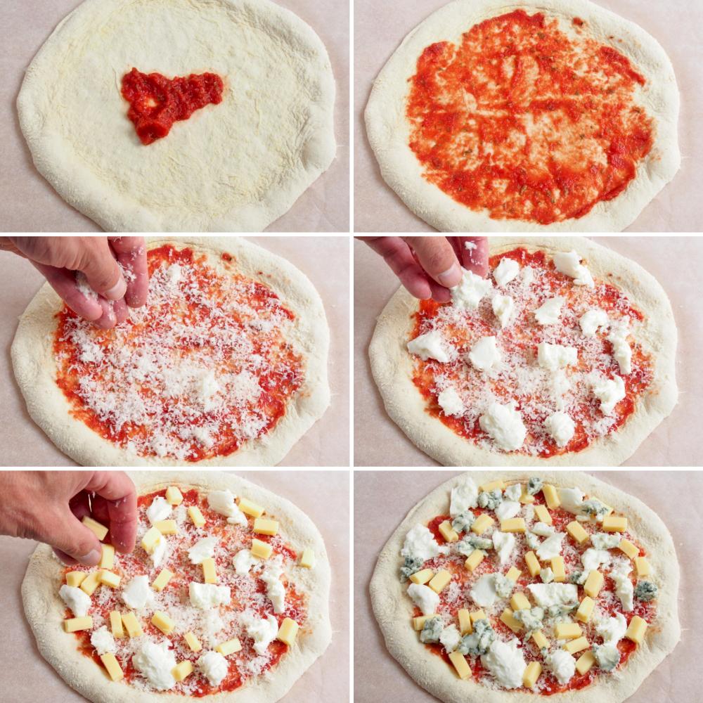 Pizza cuatro quesos - Paso 3