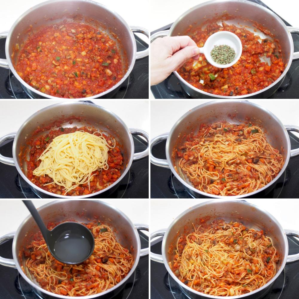 Espaguetis con verduras - Paso 6