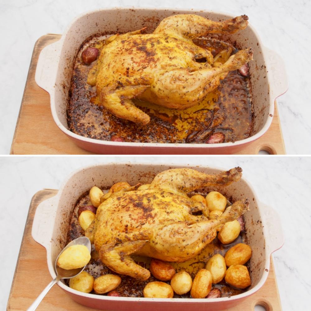 Pollo asado al horno con patatas - Paso 7