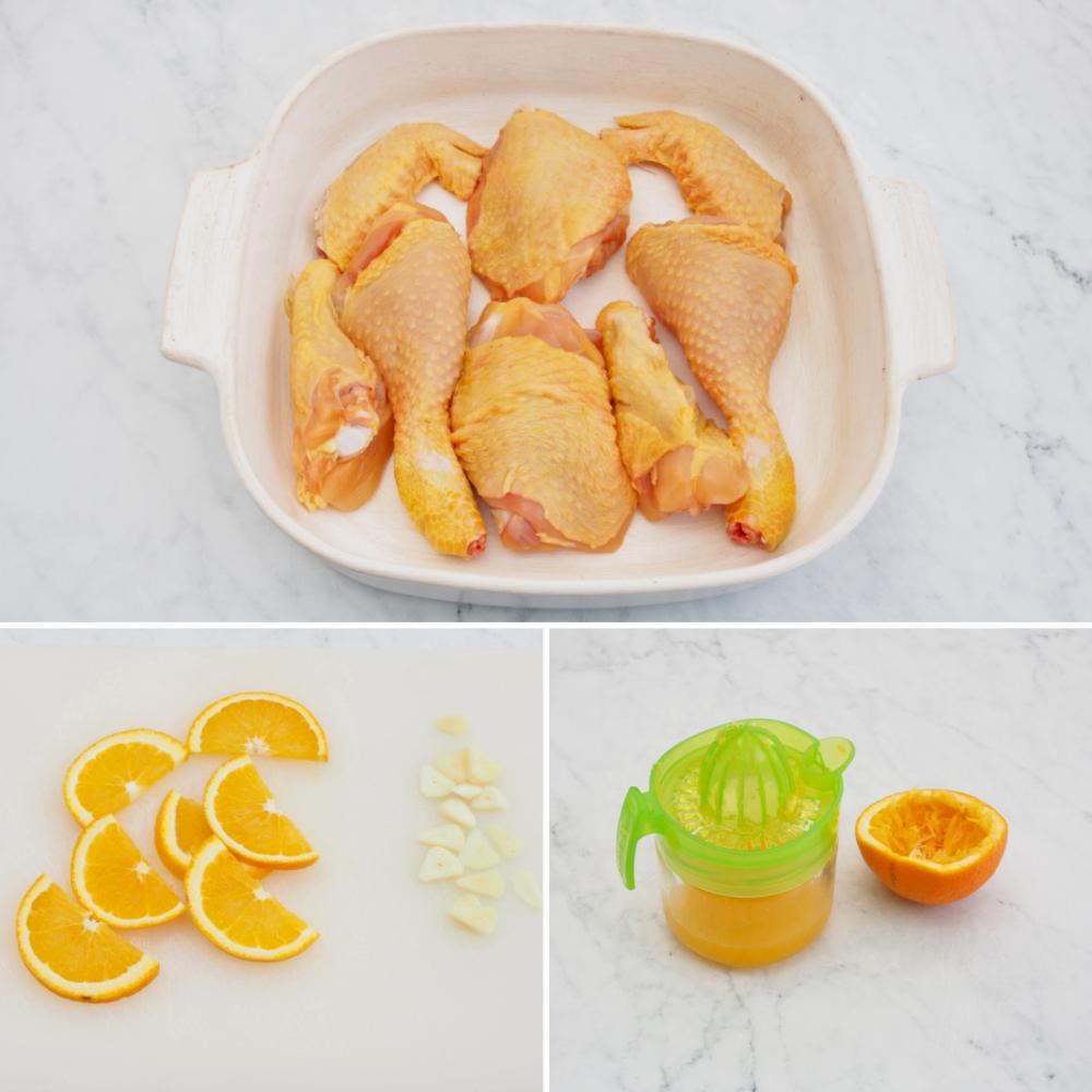 Pollo a la naranja - Paso 1