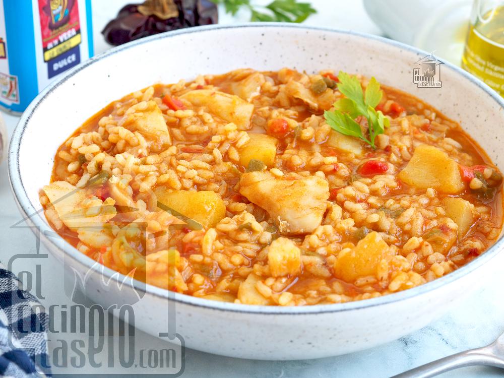 Arroz con patatas y bacalao