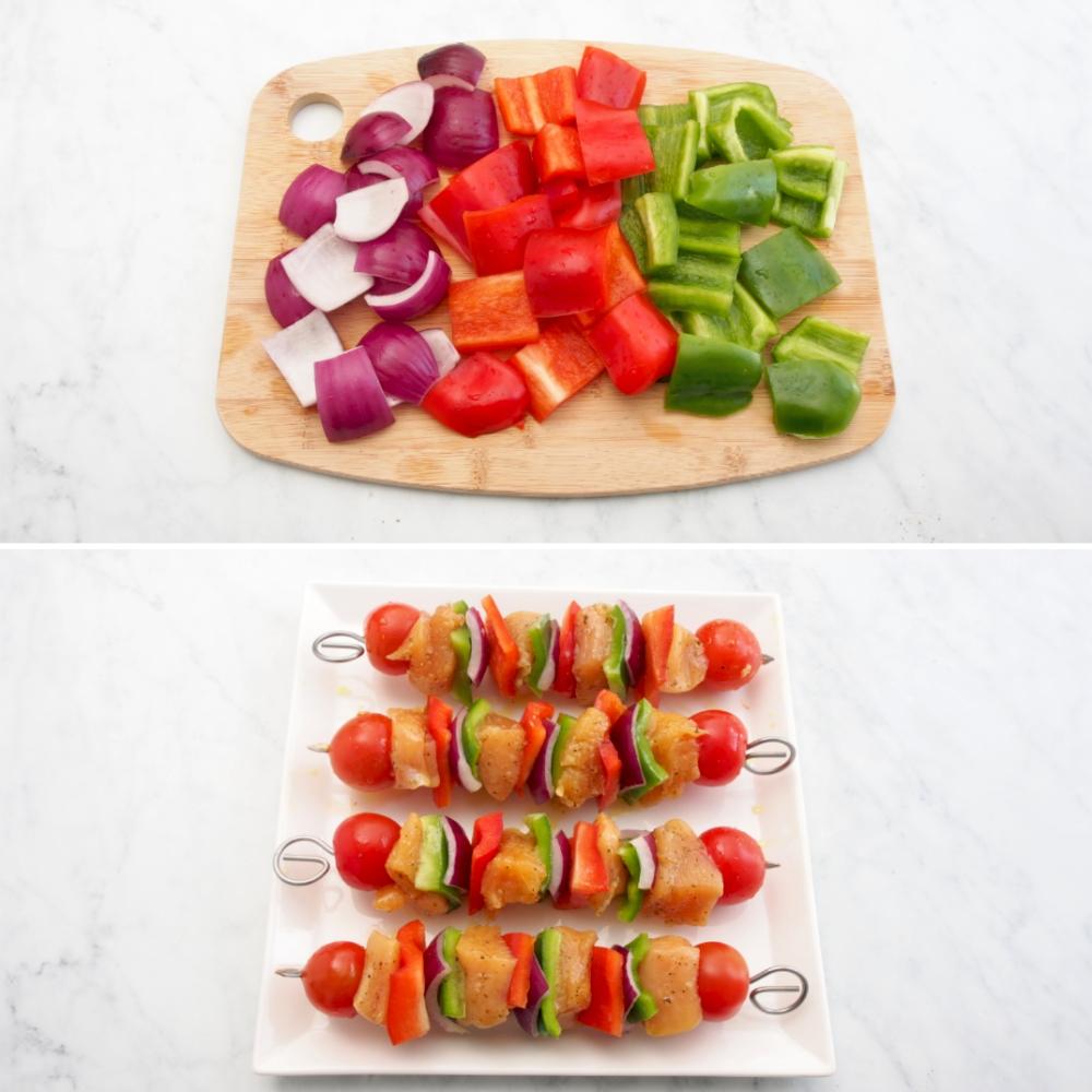 Brochetas de pollo y verduras - Paso 3