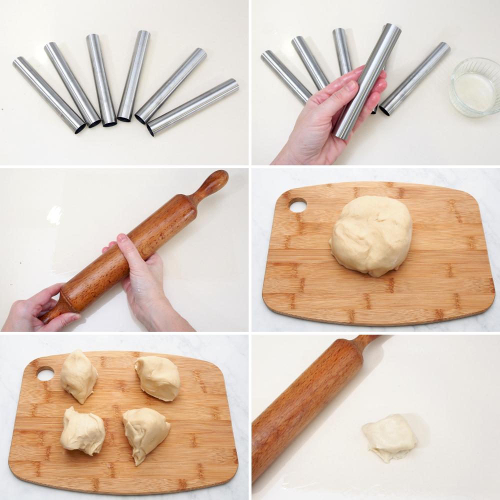 Cañas fritas rellenas de crema - Paso 7