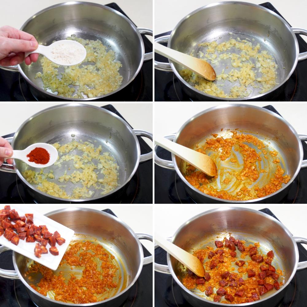 Habas con chorizo - Paso 3