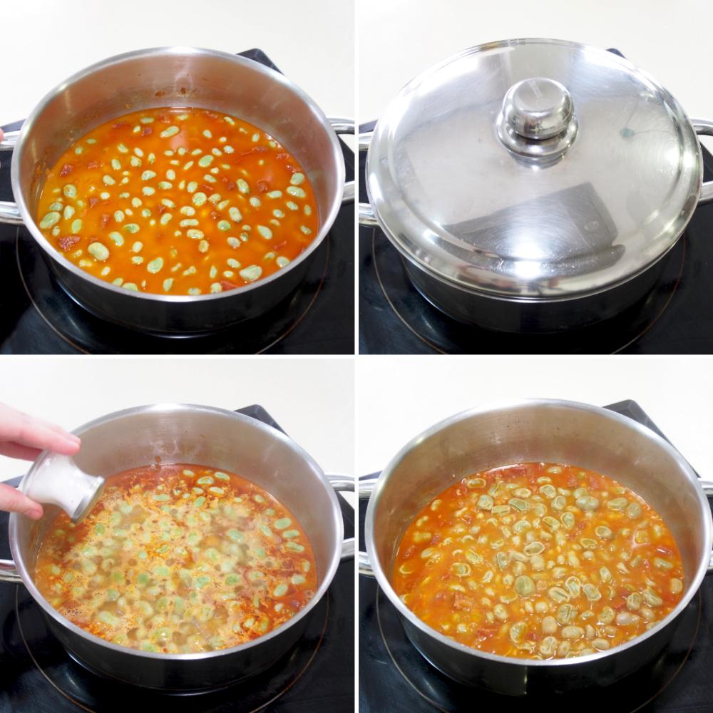 Habas con chorizo - Paso 5