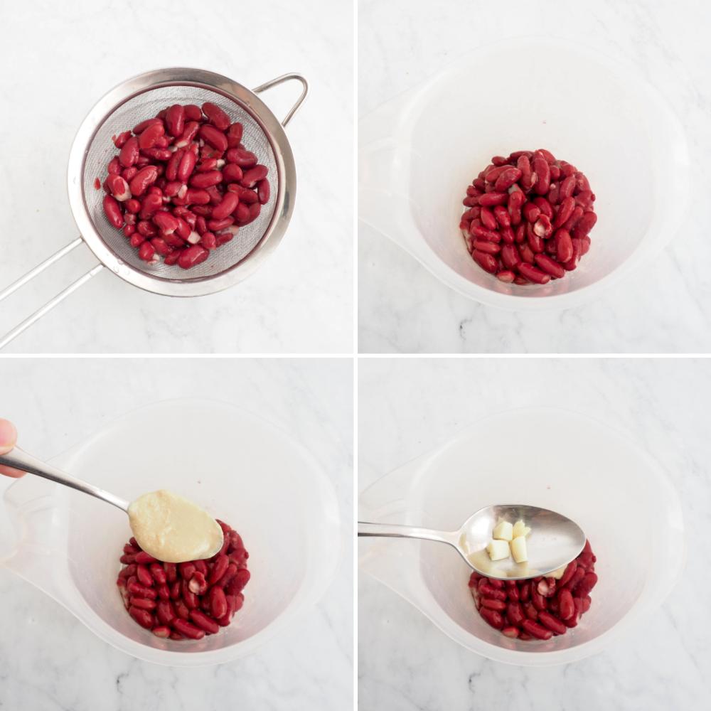 Hummus de alubias rojas - Paso 1