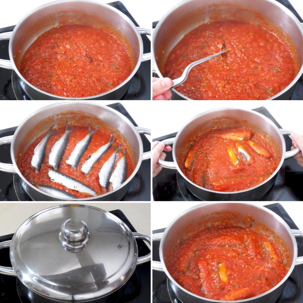 Sardinas con tomate - Paso 4