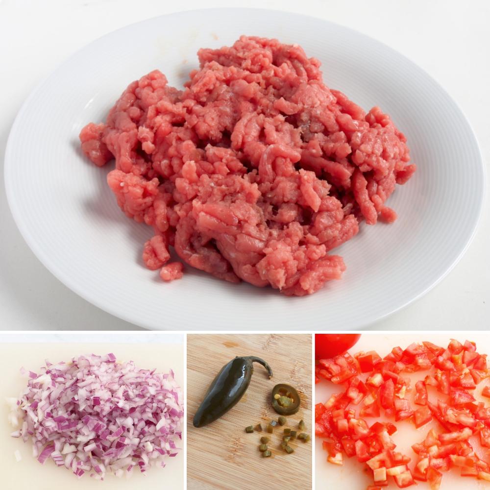 Tacos de carne picada - Paso 1