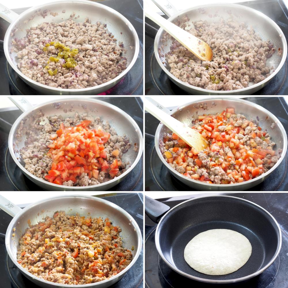 Tacos de carne picada - Paso 4