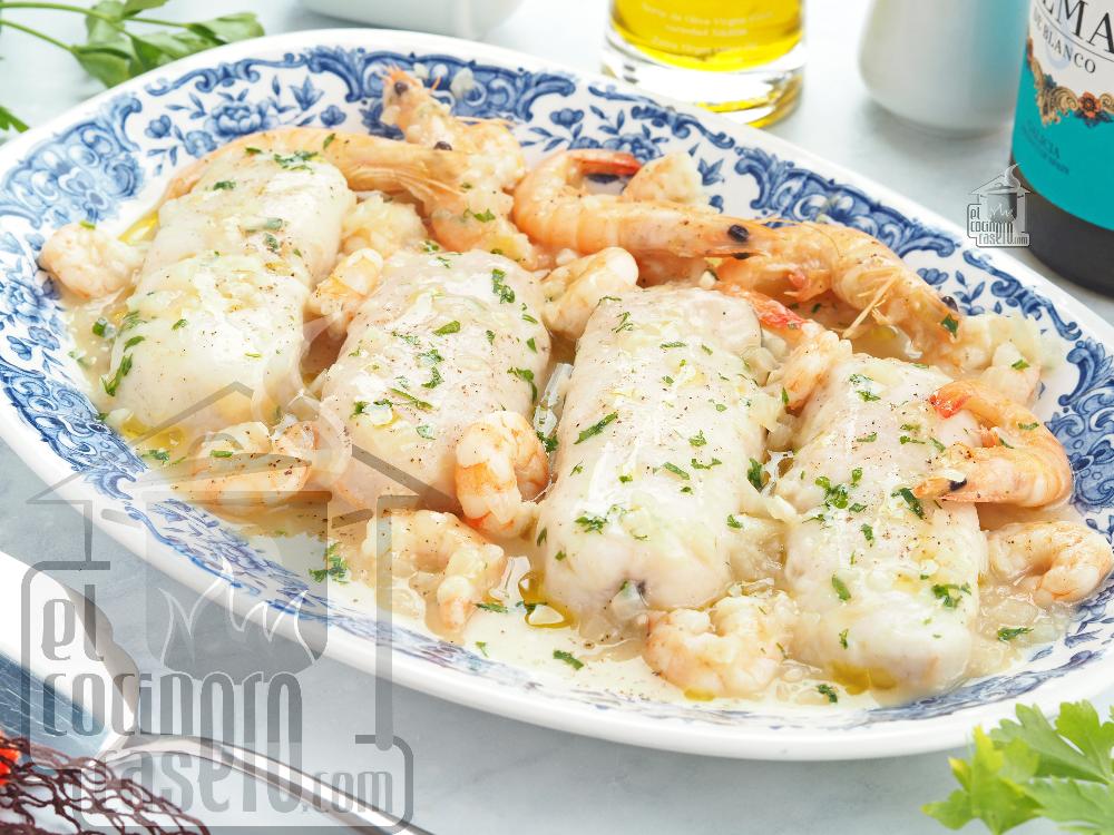 Merluza con gambas