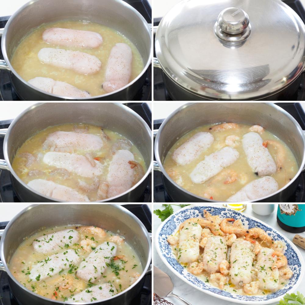 Merluza con gambas - Paso 5