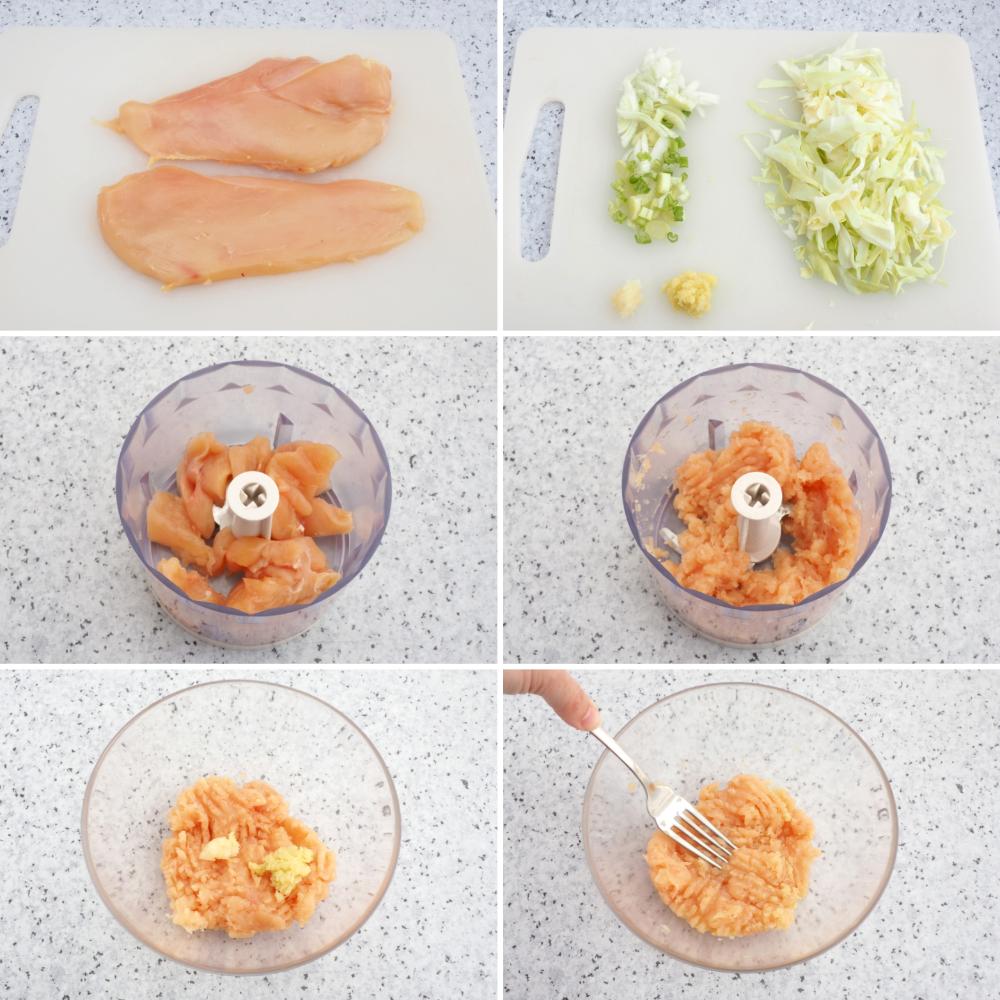 Gyozas de pollo - Paso 1