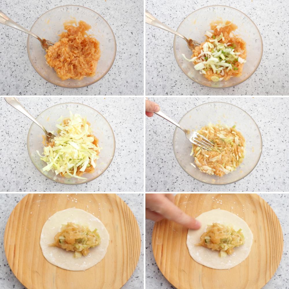 Gyozas de pollo - Paso 3