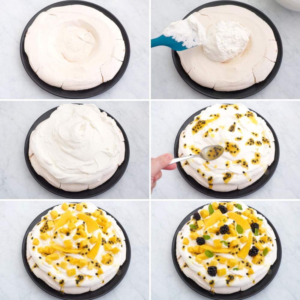 Pavlova de mango y maracuyá - Paso 5