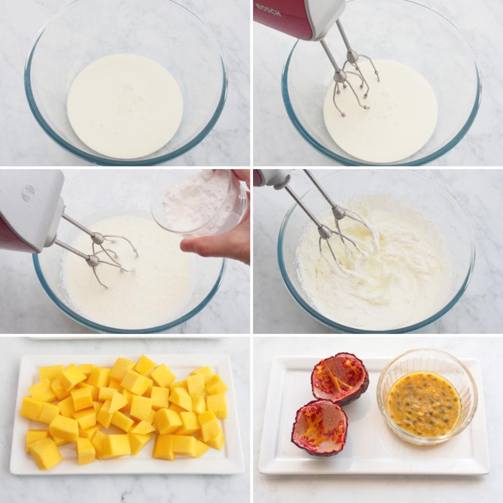 Pavlova de mango y maracuyá - Paso 4