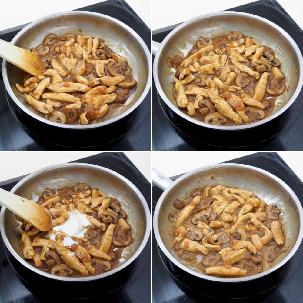 Pollo Strogonoff - Paso 7