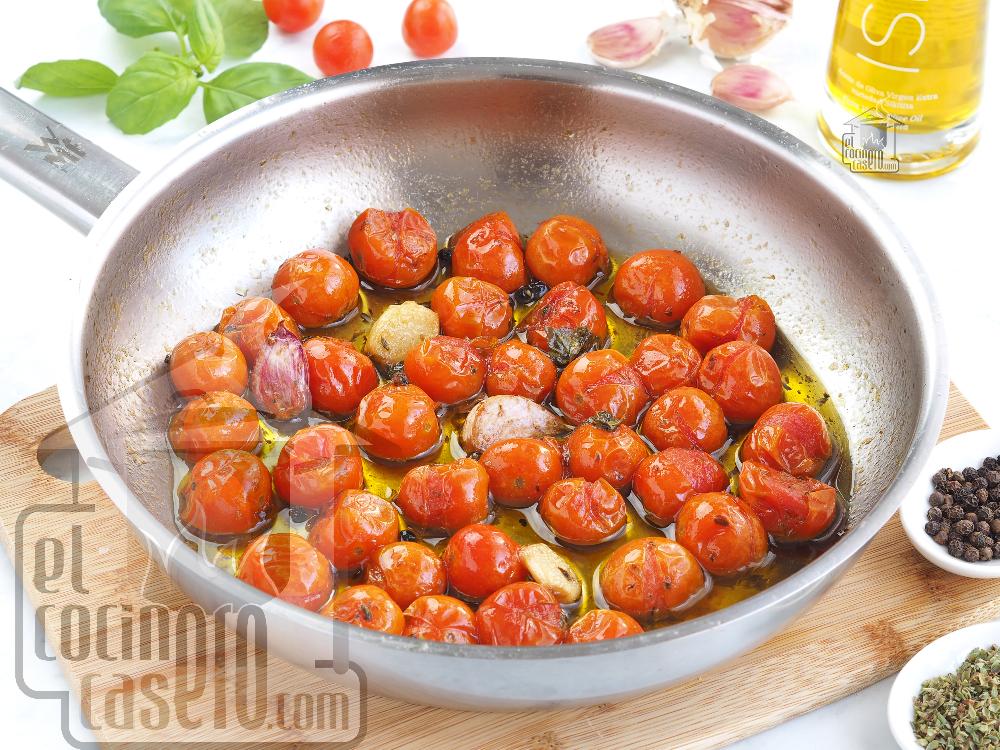 Tomates cherry confitados