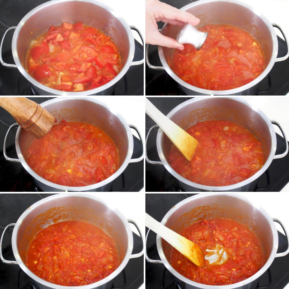 Salsa de tomate casera - Paso 2