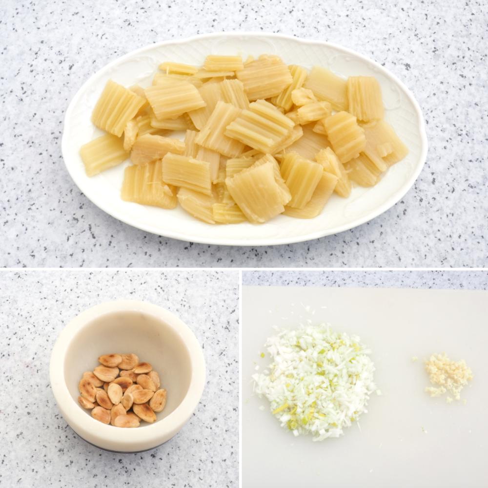 Cardo en salsa de almendras - Paso 1