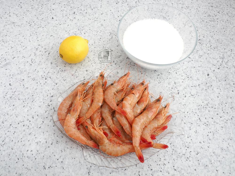 Gambas a la sal - Paso 1