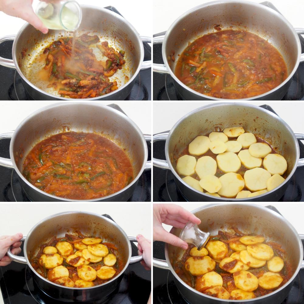 Rodaballo guisado con patatas - Paso 5