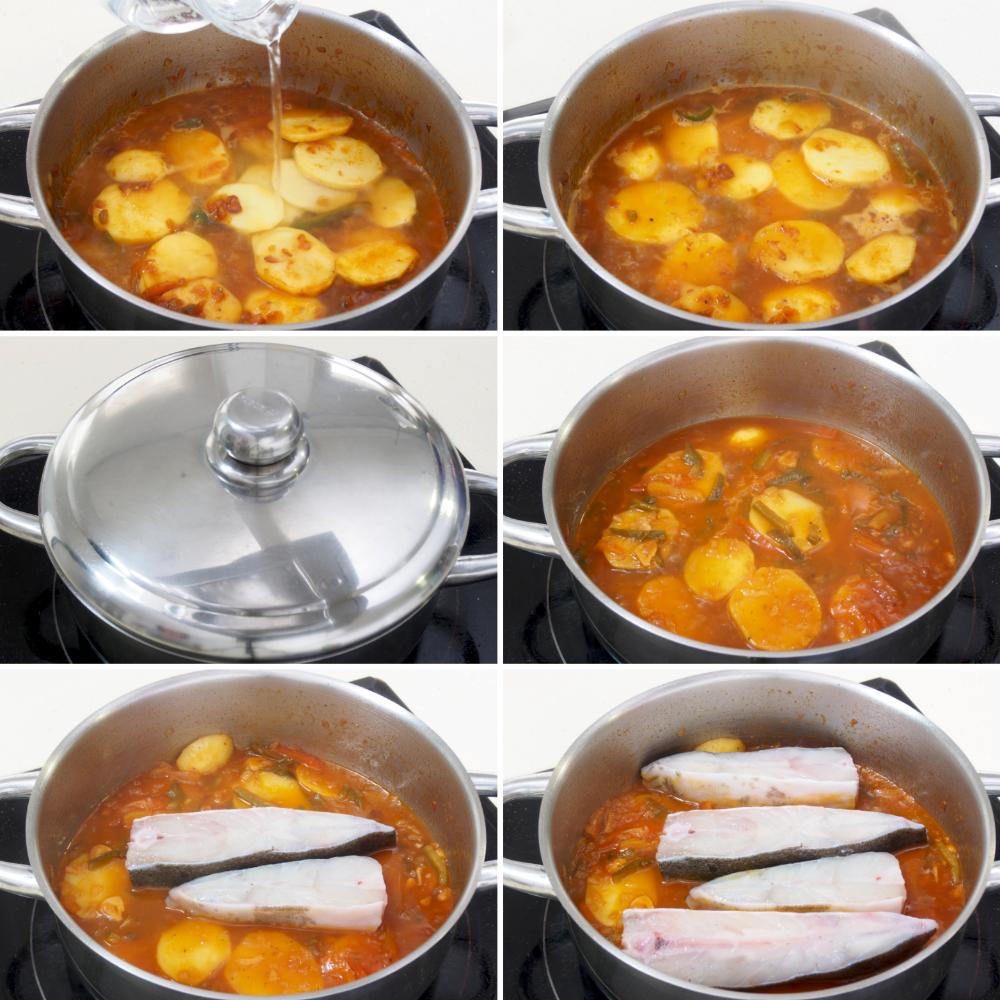 Rodaballo guisado con patatas - Paso 6