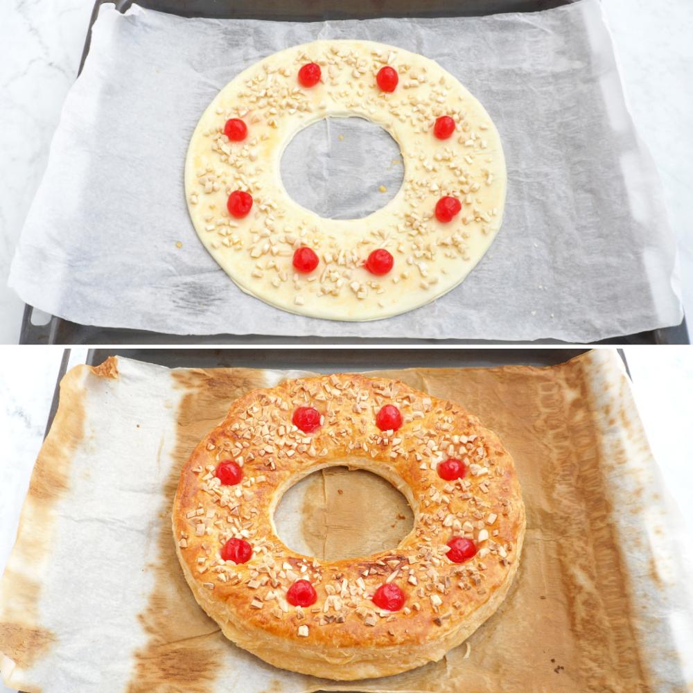 Roscón de Reyes de hojaldre con nata - Paso 3