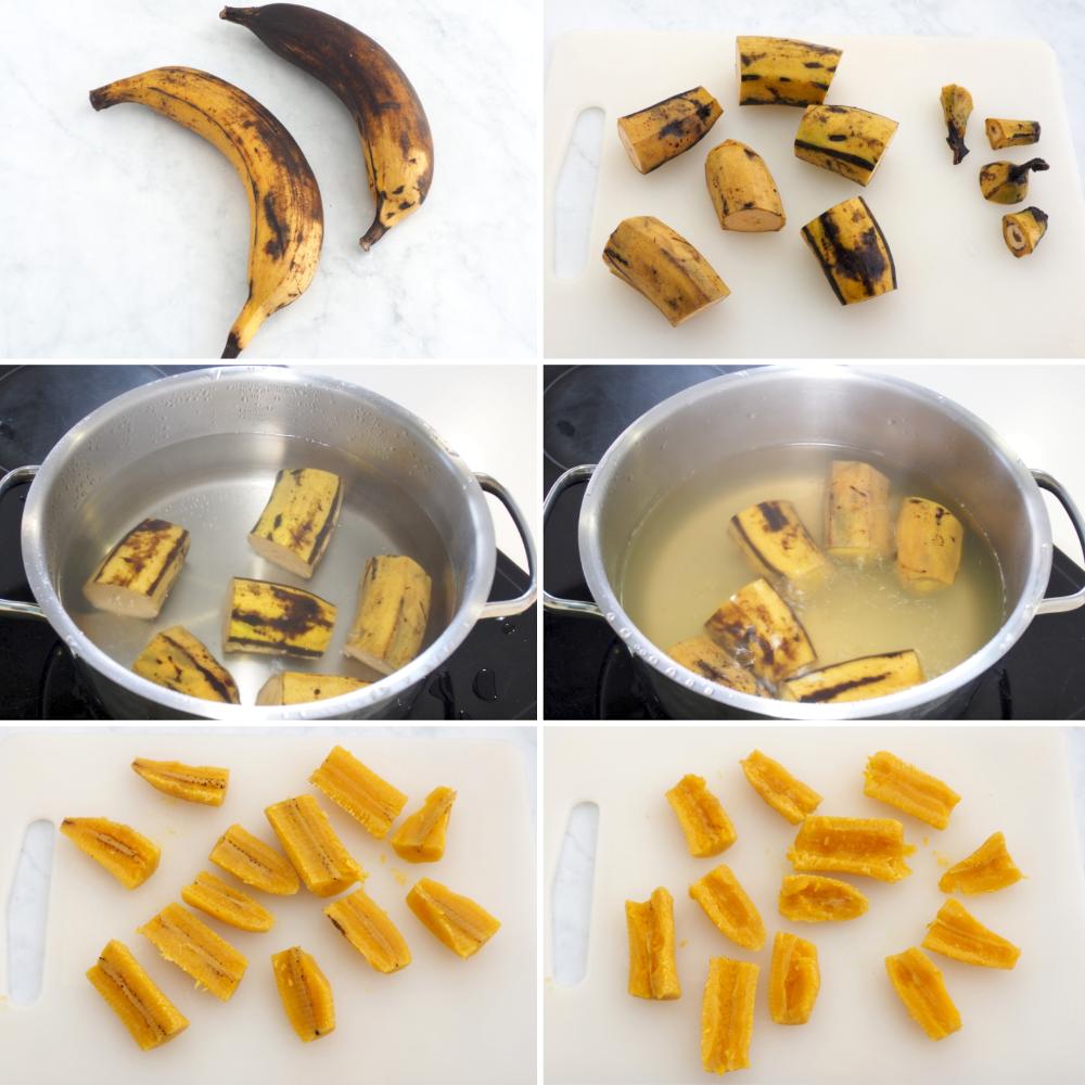 Arepas de plátano maduro - Paso 1