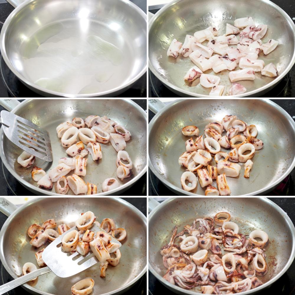 Calamares guisados con patatas - Paso 4