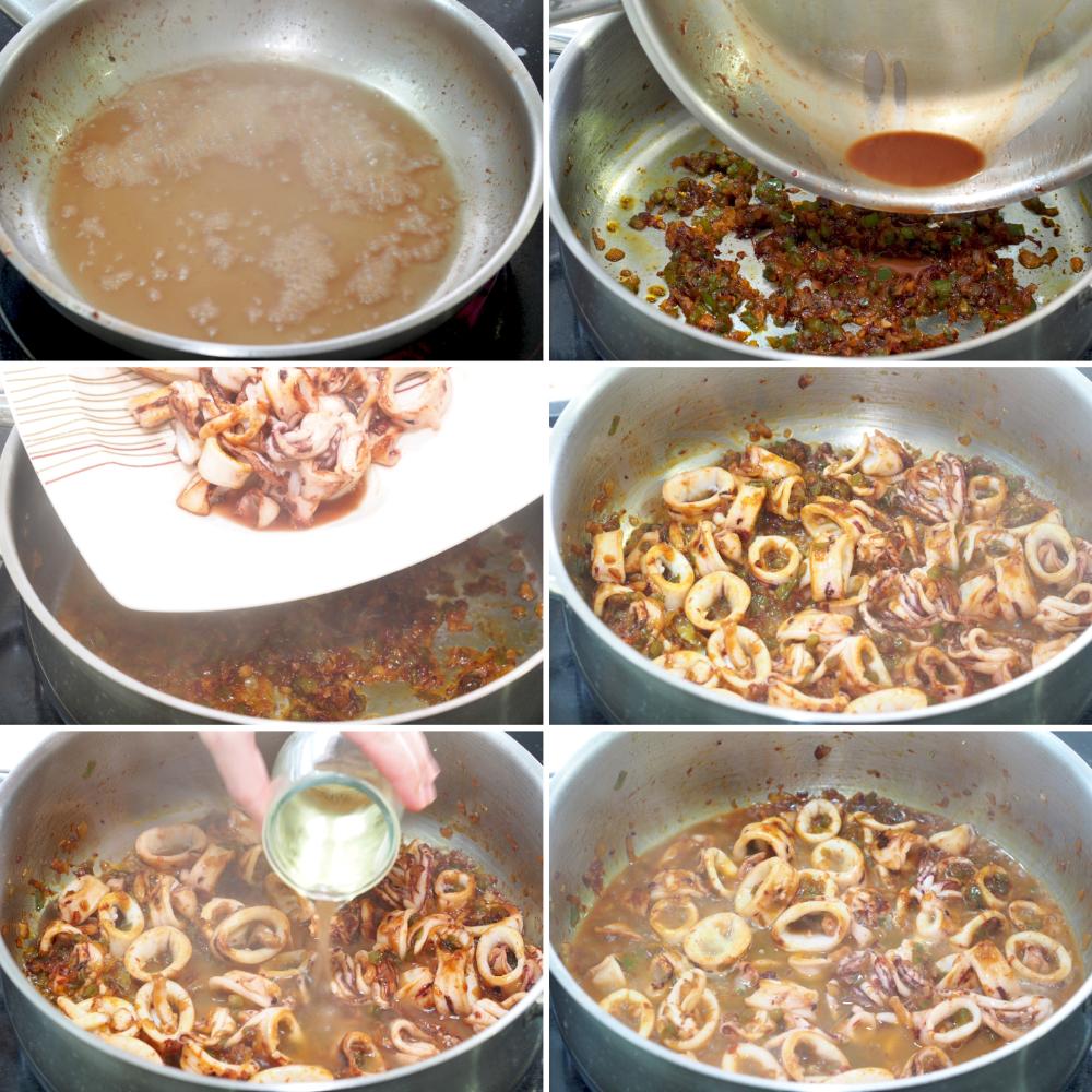 Calamares guisados con patatas - Paso 5