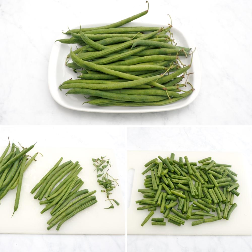 Judías verdes con tomate y huevo - Paso 1