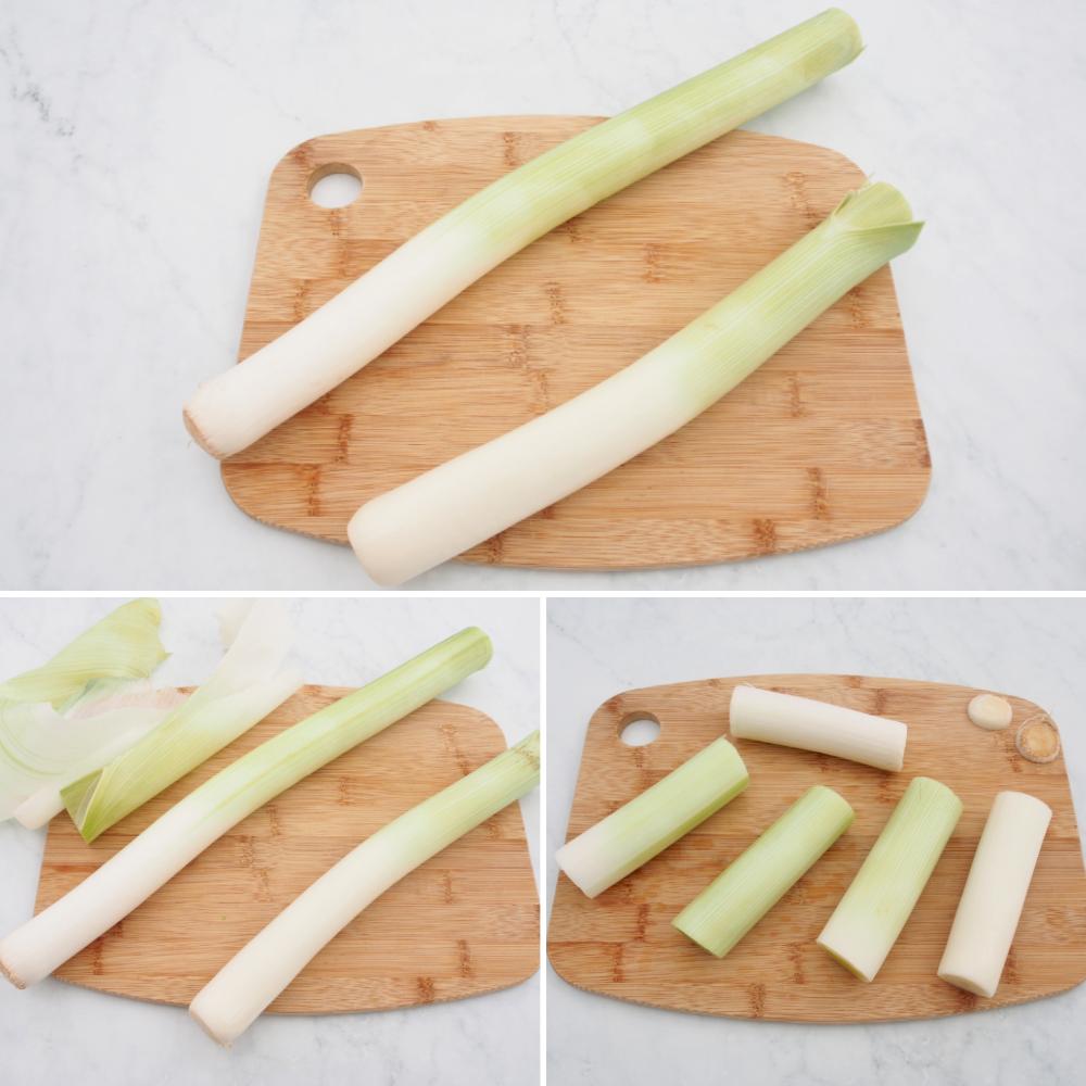 Puerros gratinados con bechamel - Paso 1