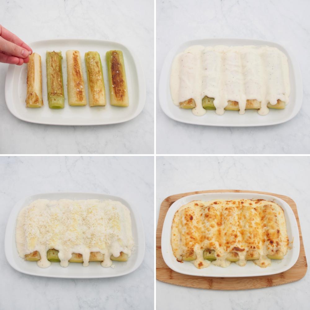 Puerros gratinados con bechamel - Paso 5