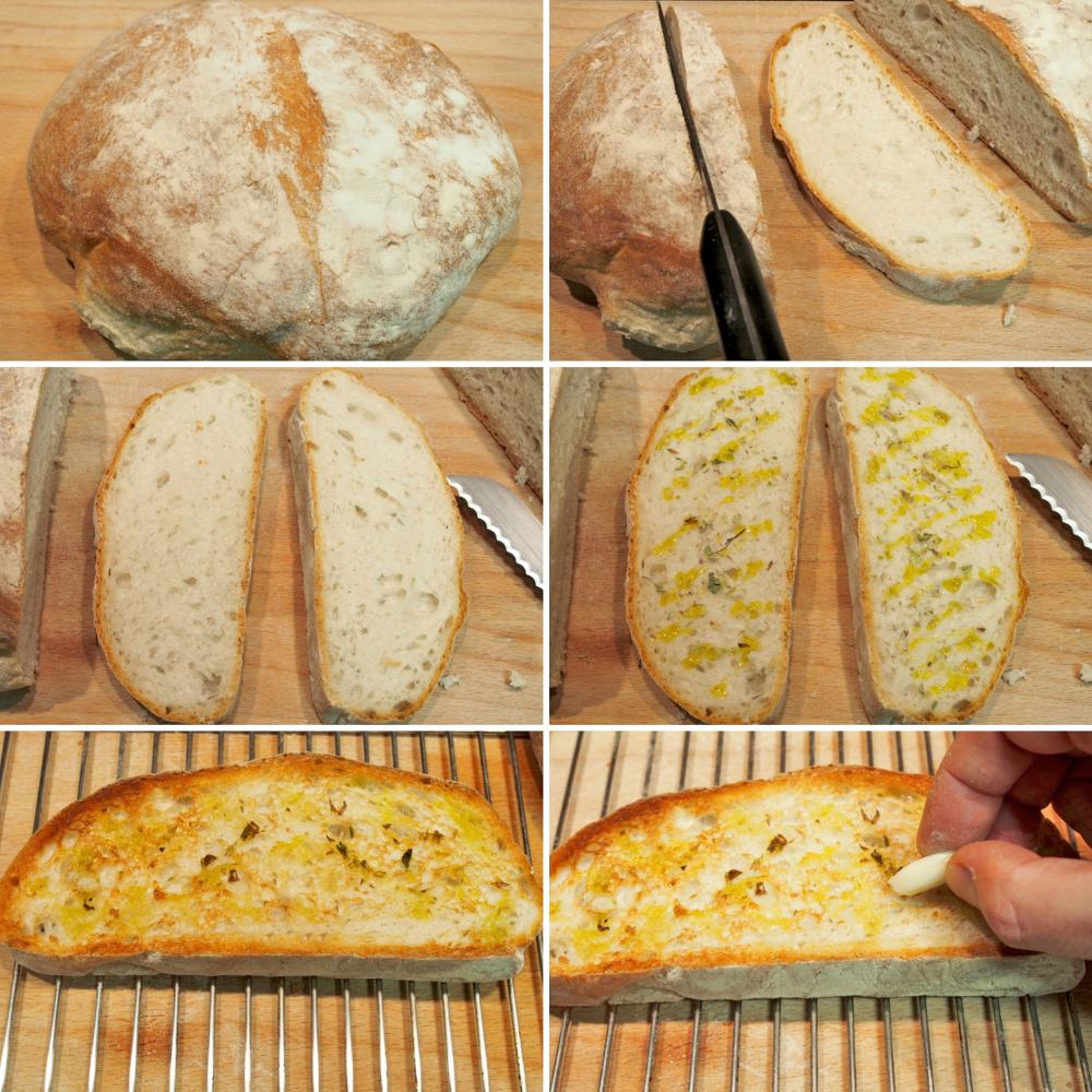 Tosta de anchoas con mozzarella y tomate - Paso 1