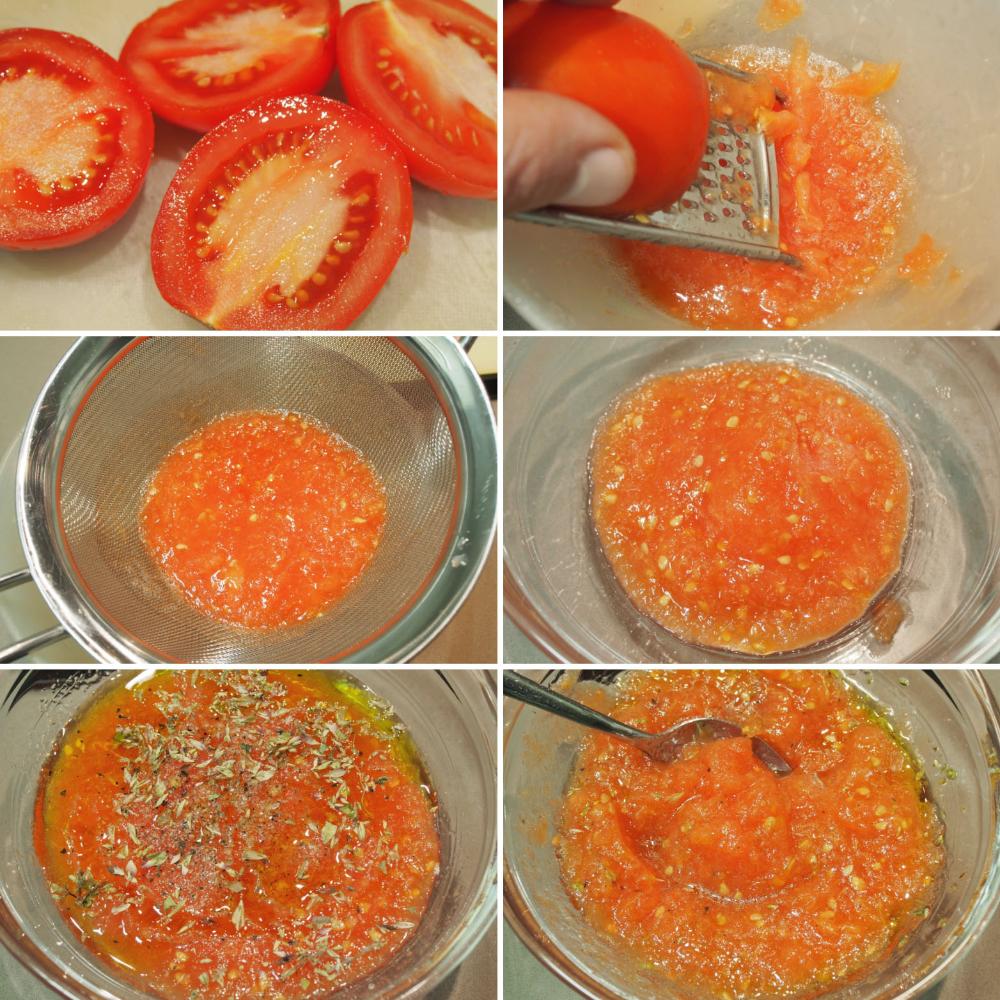 Tosta de anchoas con mozzarella y tomate - Paso 2